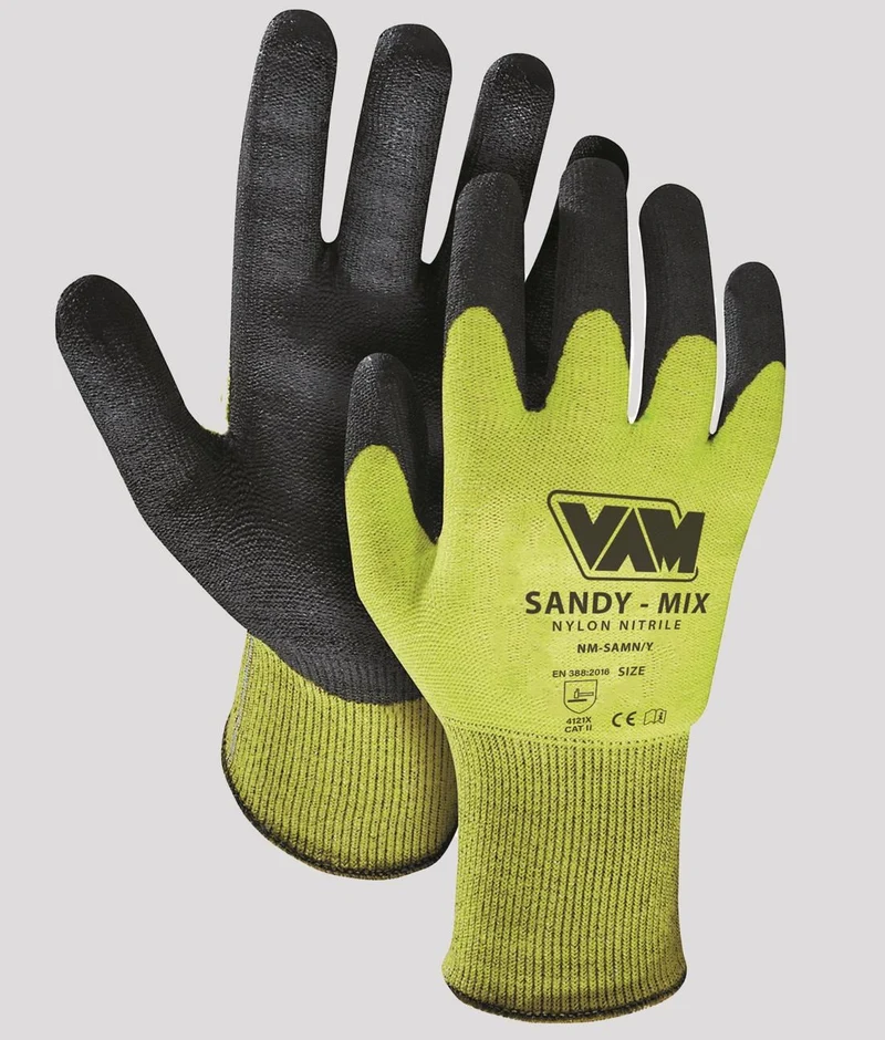 GUANTO NITRILE SANDY GIALLO FLUO 11