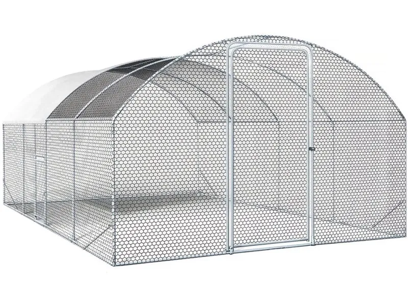 Recinto per galline a cupola da 15 m² con rete metallica "Cocorico" - 5 x 3 m - acciaio zincato