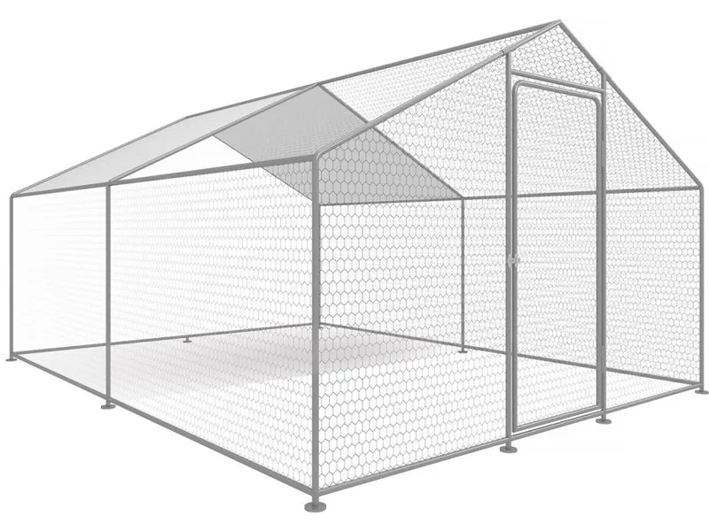 Recinto per polli 12 m² Rete metallica 4 x 3 x 2 M in acciaio zincato