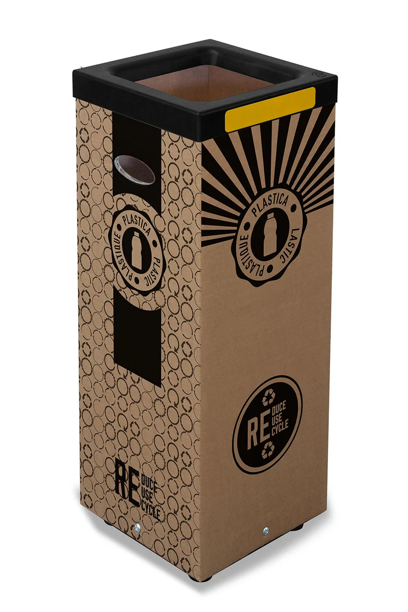 Contenitore per Rifiuti Plastica Cover Superiore in Plastica 29,4x29,4x73,4 cm in Cartone