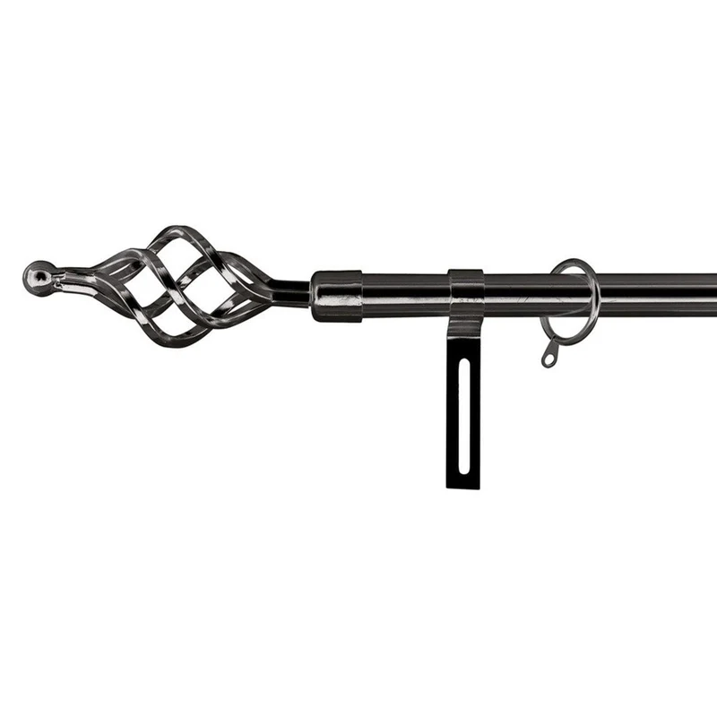Asta metallo zagabria 120-210 nero per tende e tendaggi cucina soggiorno