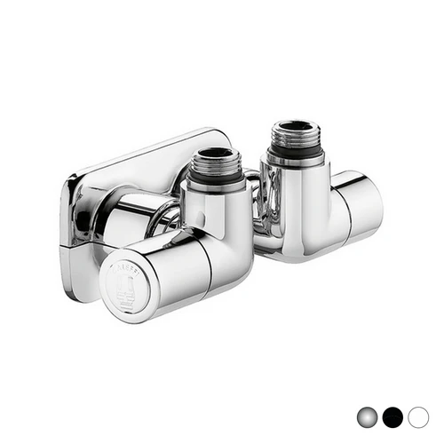 Valvola termostatizzabile detentore a doppia squadra versione sx 1/2 23 p.1 5 bianco