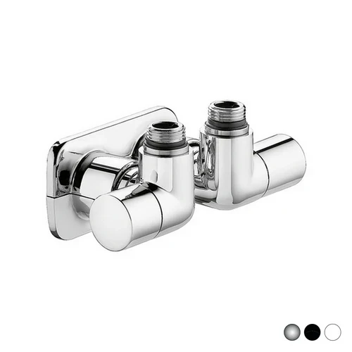 Valvola termostatizzabile detentore a doppia squadra versione dx 1/2 23 p.1 5 bianco