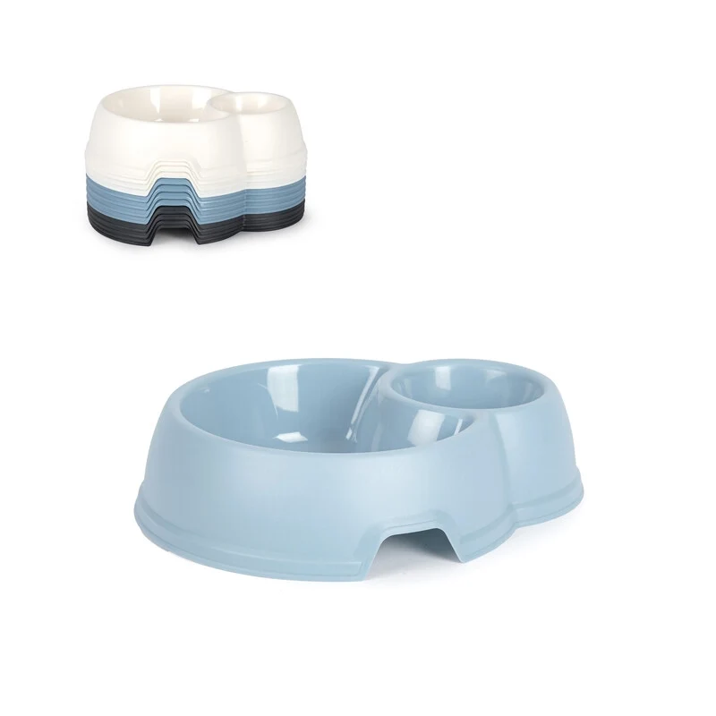 Ciotola Doppia Tailor Bianco Azzurro Antracite 12 Pezzi