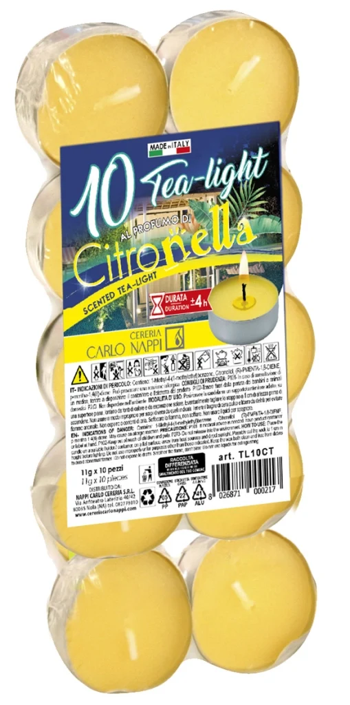Tealight Citronella 3,6 x 1,7 cm Pezzi 10 24 Confezione