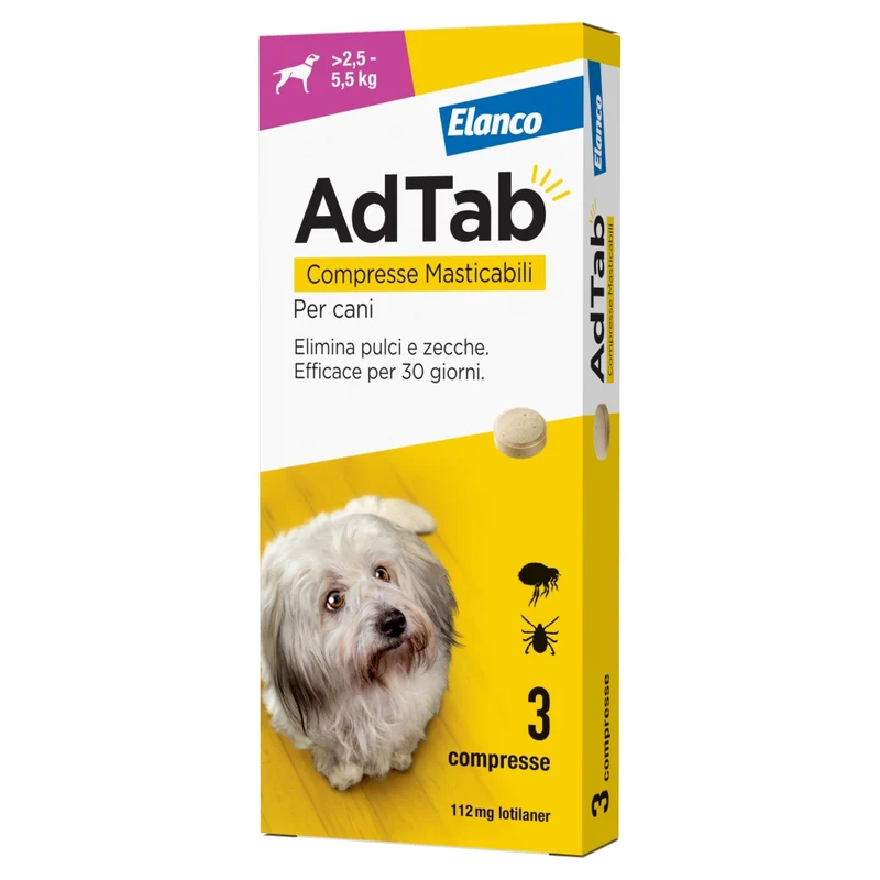 Adtab Compresse Masticabili per Cani 2,5 5,5 kg