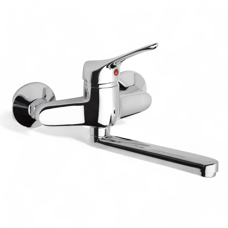 Miscelatore lavello a parete in ottone cromato monocomando Pilot