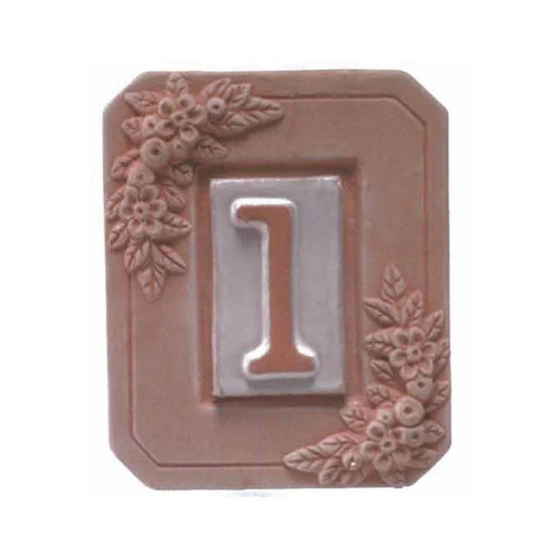 Portanumero in terracotta 1 posto - Dimensioni 13x16 cm - 5 pz