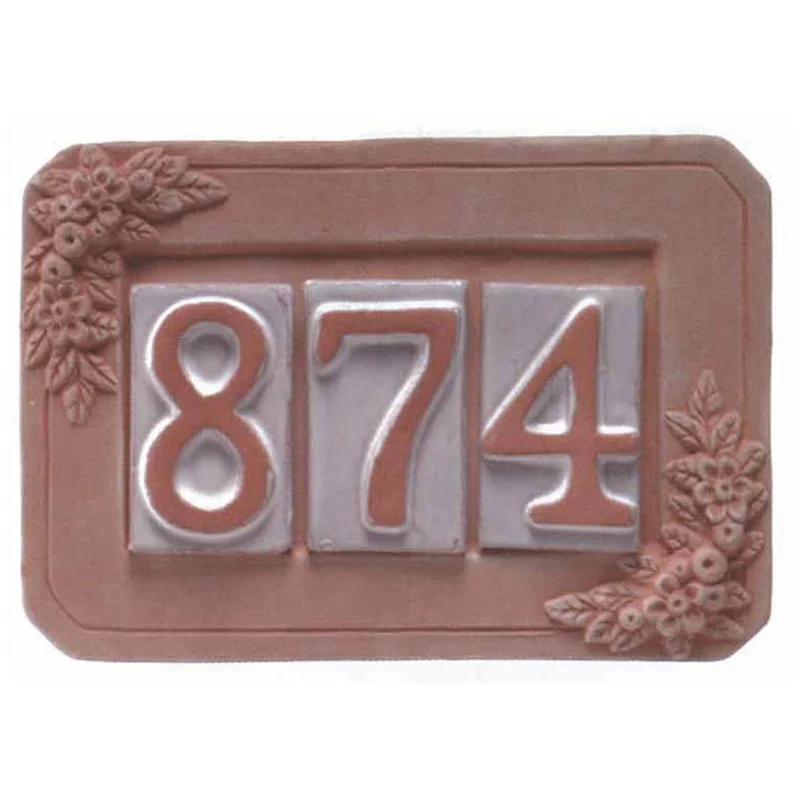 Portanumero in terracotta 3 posti 24x16 cm - 5 pz