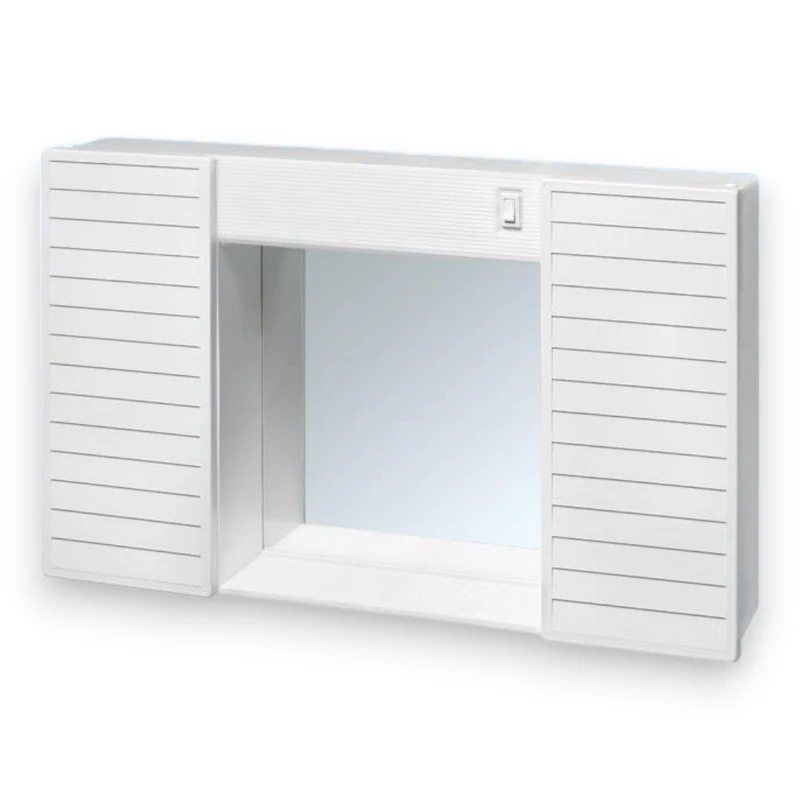 Specchio mobile bagno con due ante luce e interruttore 50x12xH37 cm
