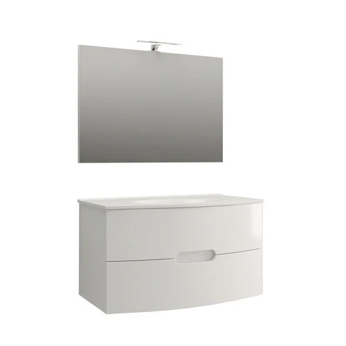 Mobile bagno sospeso completo time bianco lucido l. 100 cm