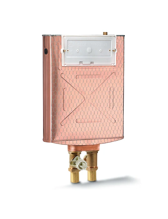 Cassetta Da Incasso Scarico Vaso Pucciplast RAME 10 L - Doppio Pulsante Basso Cod. 50321040