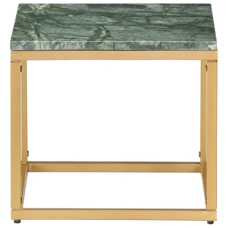 Tavolino da Salotto Verde 40x40x35 cm Pietra Vera Testura Marmo 286437