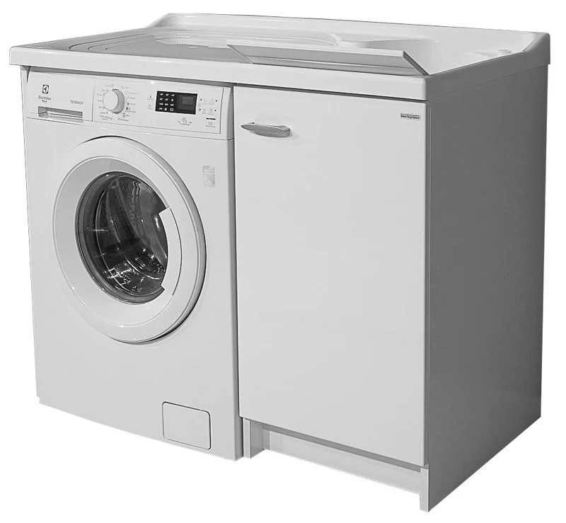 Lavatoio e Coprilavatrice 109x60x89cm Asse in Termoplastico Montegrappa Marella Bianco Destro