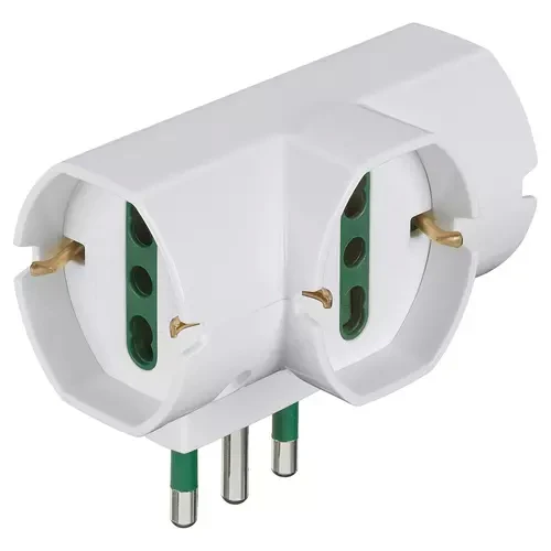 Adattatore sfalsato verticale S17+3 universale bianco