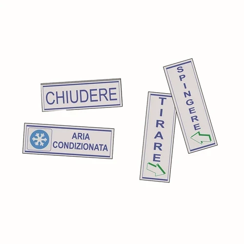 Etichetta adesiva segnaletica cm 15 x 5 spingere verticale