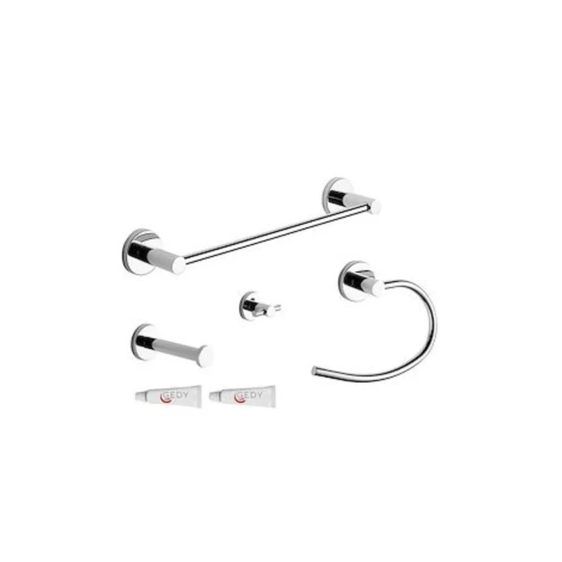 Set da bagno 4 pezzi Cromato/lucido