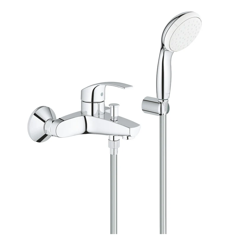 Gruppo miscelatore vasca esterno cromo installazione a parete Eurosmart New