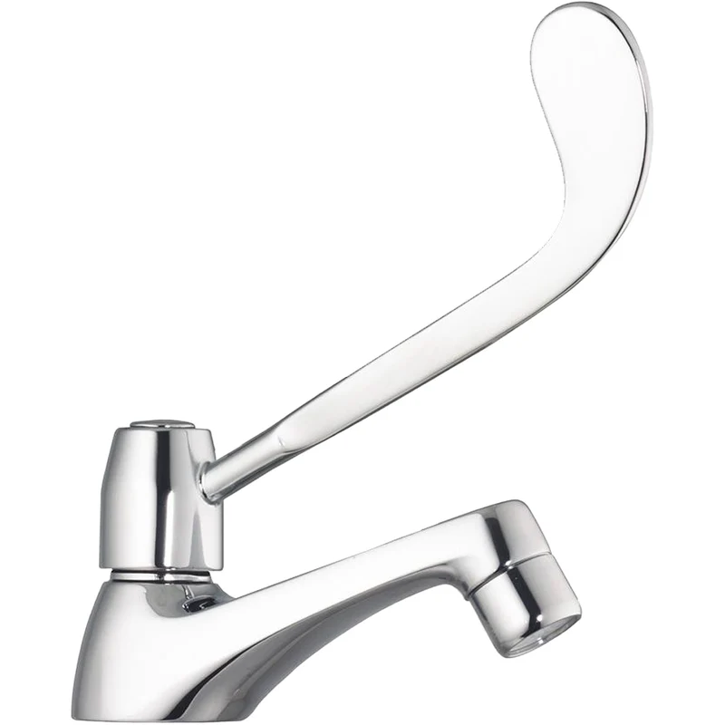 Rubinetto bagno cromato collo cigno a leva clinica per lavabo