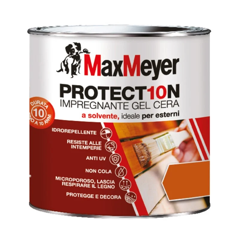 Max Impregnante Gel Cera Solvente Noce Sc. 750 ml 4 Pezzi