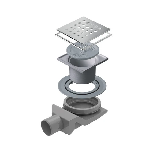 Canalina scarico doccia quadrata goccia 15x15
