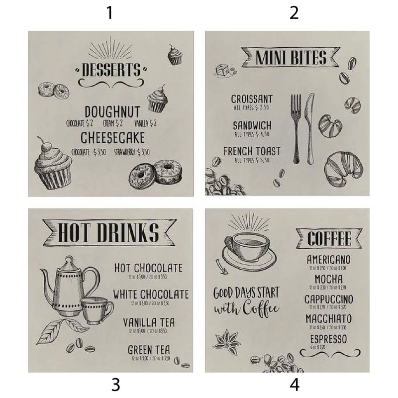 Quadro Canvas Kitchen BlackBoard 16x16 cm