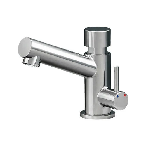 Miscelatore temporizzato time canna dritta per lavabo cromo