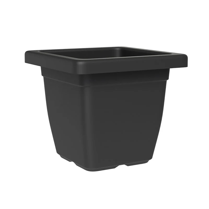 Vaso Quadrato Indoor e Outdoor Tera Nazca Ash 39x39 cm in Plastica Riciclata Antracite