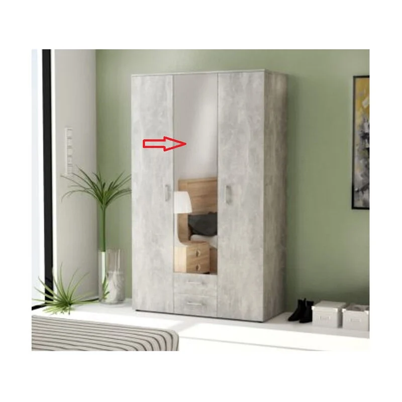 Ricambio Anta Dm per Kit Armadio 3A e 2C SPECCH.121 x 200 x 54 Cemento