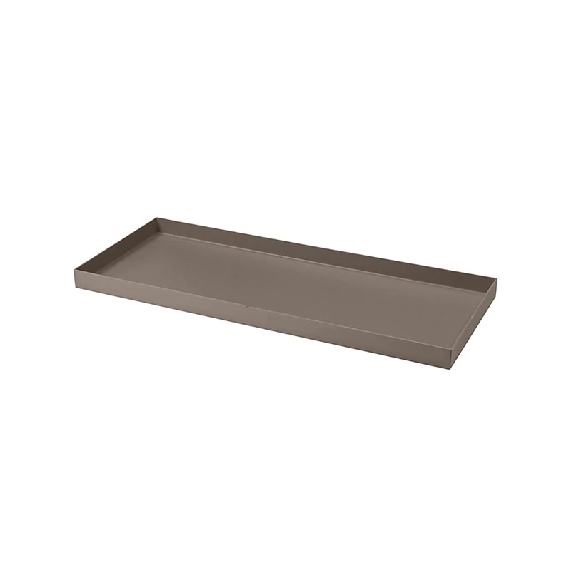 Sottovaso Rettangolare per Vaso a Cassettone Schio Tera Cassa Cappuccino 60x24,5 cm in Plastica Tortora