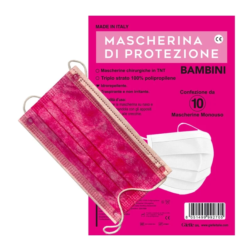 Mascherina Chirurgica Bambina Col.rosa Pz 10