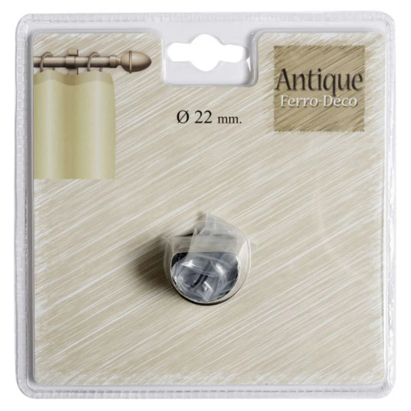 Supporto laterale bastone tenda nero 22mm