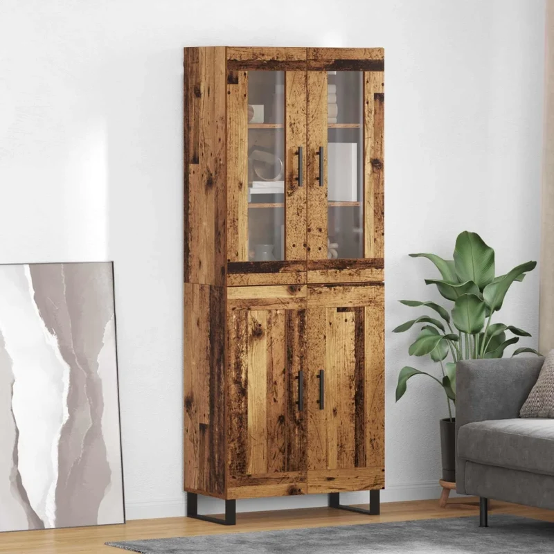 Credenza 2 pz Legno vecchio 69,5 x 34 x 180 cm 3415643