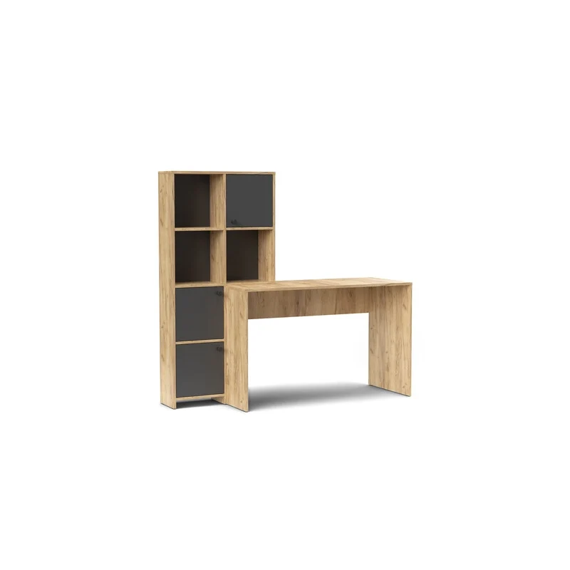 Scrivania Halk Cm 156 x 55 x 71 Rovere Gold Antracite