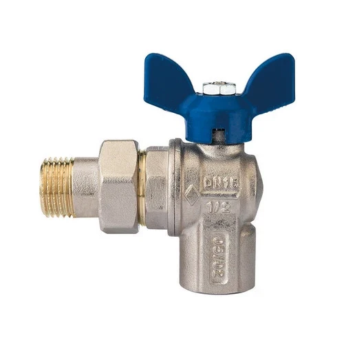 Valvola a sfera a squadra per collettori con farfalla in alluminio blu 3/4 dn 20 pn 30