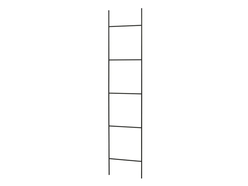 Scala portasciugamani bagno in ferro nero, stile industrial - 1x36xh161cm - Kaemingk