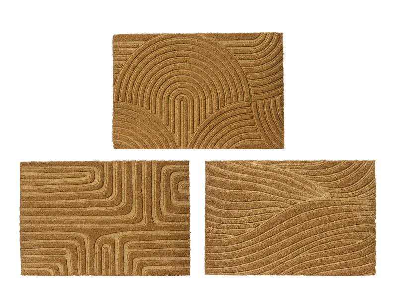 Zerbino in fibra di cocco con decoro ad onde per interno ed esterno misura 40x60xh.1,5cm