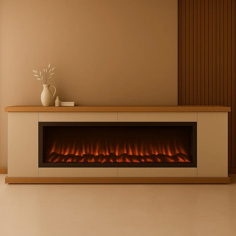 SINED MOBILECAMINODESIOAMIATA struttura e ante in Sian grey piano e base Rovere Mobile con camino Desio Amiata eleganza e funzionalita in Sian grey e Rovere per ambienti moderni e professionali qualit