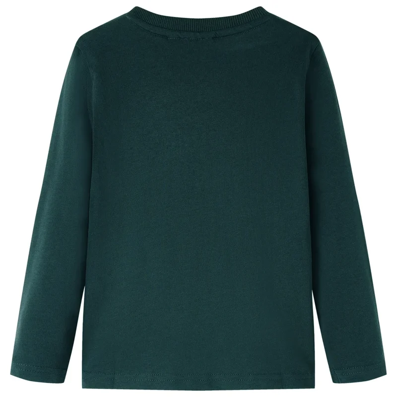 Maglietta da Bambino a Maniche Lunghe Verde Scuro 104 12885