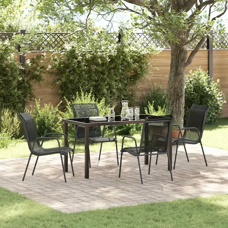 Set da Pranzo per Giardino 5 pz Nero 3379137