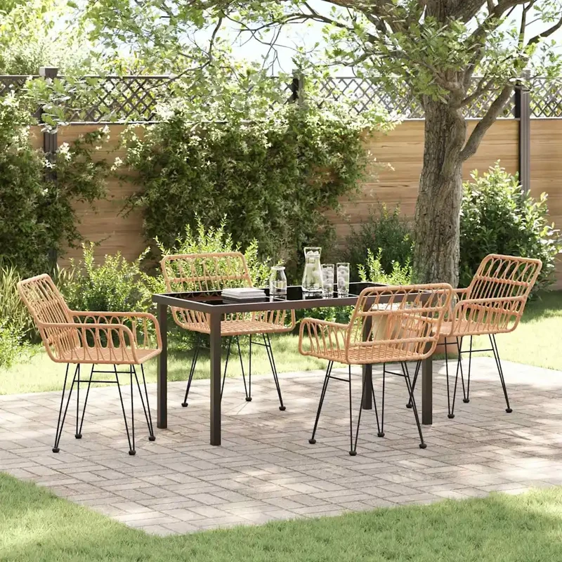 Set da Pranzo per Giardino 5 pz Marrone 3379179