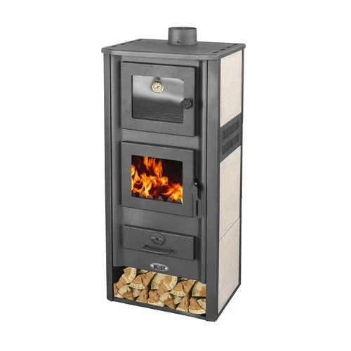 Stufa a legna con forno lucrezia 12-13 kw rossa