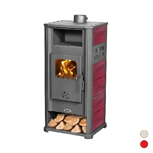 Stufa a legna katia 9-10 kw rossa