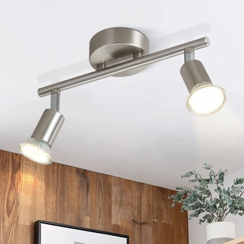 ZMH Faretto da soffitto moderni 2 luci GU10 rotativi 330° per soggiorno camera senza lampadina