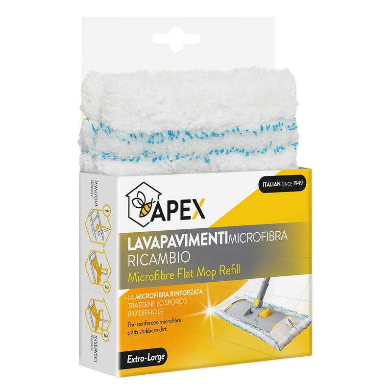 Ricambio Panno per Lavapavimenti Flat Mop 100% in microfibra 40cm Apex