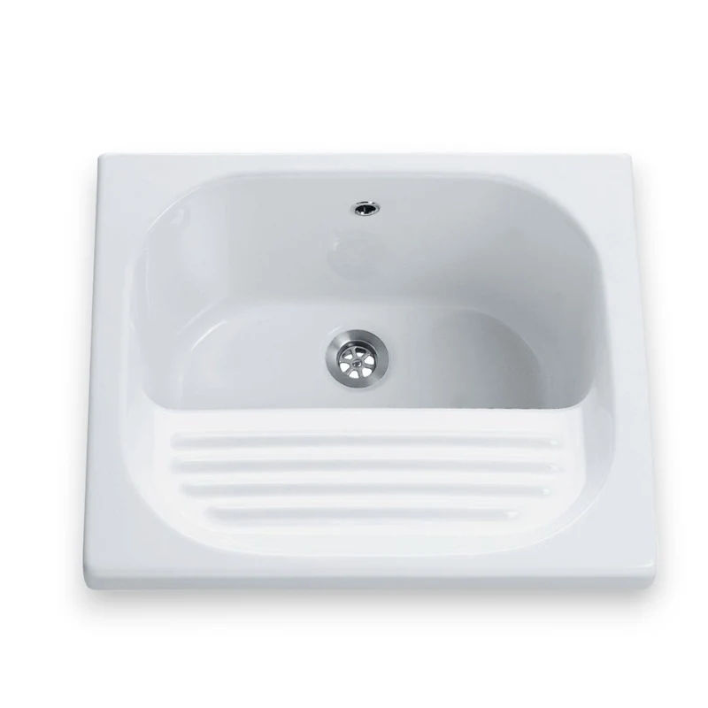 Lavatoio con strizzatoio bagno in ceramica bianca