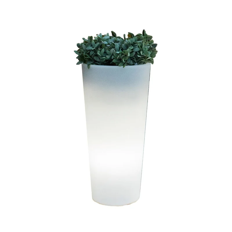 Vaso solare Ficus Tondo RGB con telecomando - Ø 29x60h cm