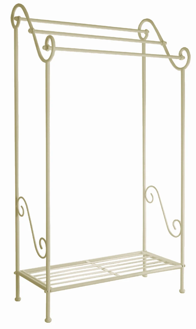 Portasciugamani a Stelo in Ferro Battuto 59x26x106 cm Soriani Avorio