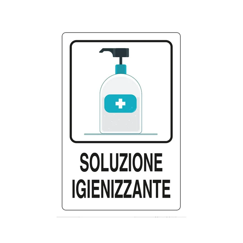 Targa adesiva 20x30 per soluzione igienizzante - 10 pz
