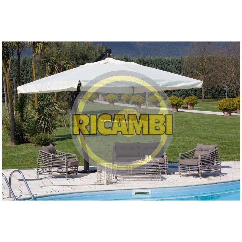 Stecca per ombrellone decentrato in alluminio nero mm 20x30 - mod. Alu